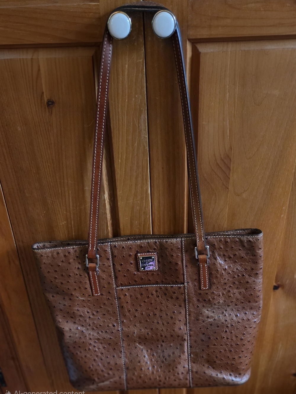 Dooney and Bourke Ostrich Embossed Leather Lexington Shoulder Tote
